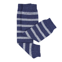 Baby Leg Warmers Merino blue grey striped
